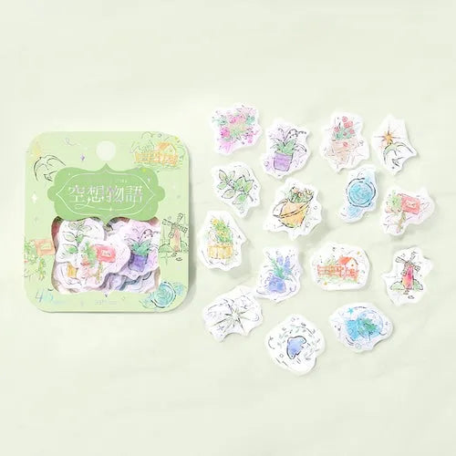 BGM The Fantasy Story Foil-stamped Flake Seal - Flower - Default Title by Techo Treats Stationery