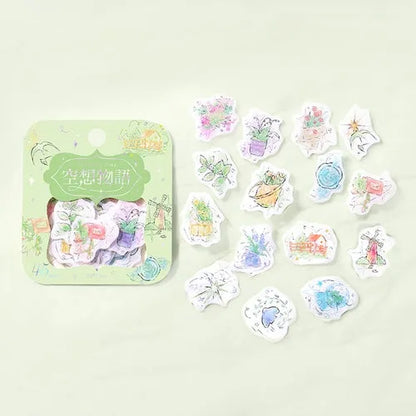 BGM The Fantasy Story Foil-stamped Flake Seal - Flower - Default Title by Techo Treats Stationery