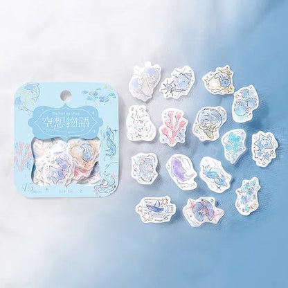 BGM The Fantasy Story Foil-stamped Flake Seal - Sea - Default Title by Techo Treats Stationery