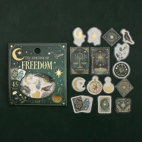 BGM The Fourtune of Freedom Foil-stamped Washi Flake Seal - Default Title by Techo Treats Stationery