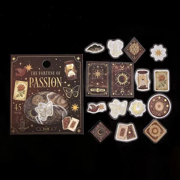 BGM The Fourtune of Passion Foil-stamped Washi Flake Seal - Default Title by Techo Treats Stationery