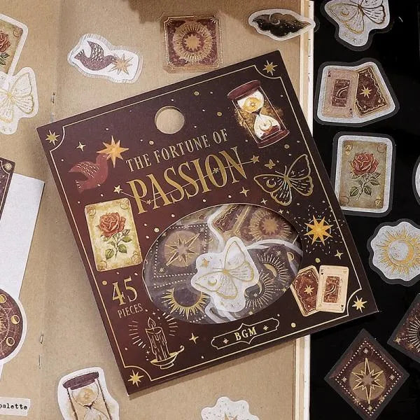 BGM The Fourtune of Passion Foil-stamped Washi Flake Seal - Default Title by Techo Treats Stationery