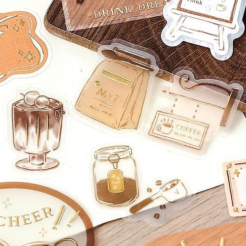 BGM Tracing Paper Flake Stickers - Cafe - Default Title by Techo Treats Stationery