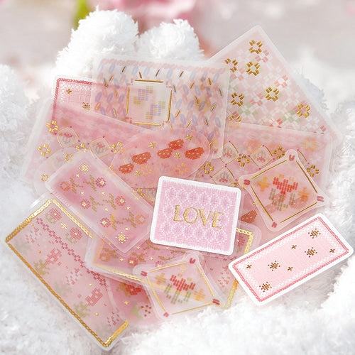 BGM Tracing Paper Flake Stickers - Scandinavian Knitting (Pink) - Default Title by Techo Treats Stationery