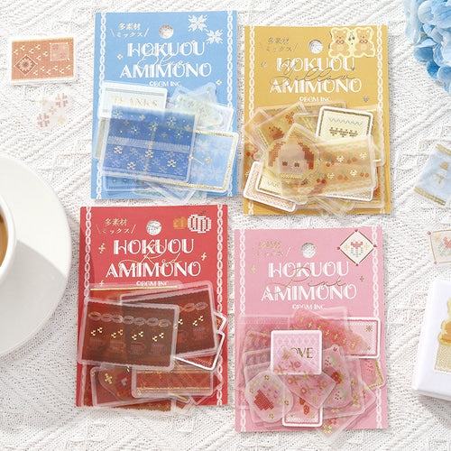 BGM Tracing Paper Flake Stickers - Scandinavian Knitting (Pink) - Default Title by Techo Treats Stationery
