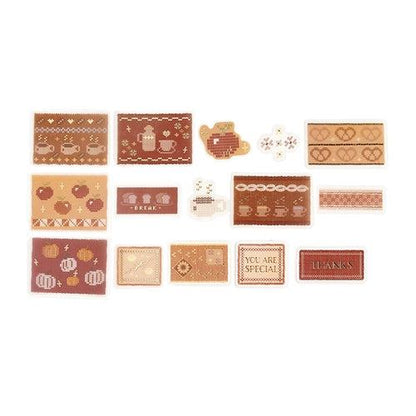 BGM Tracing Paper Flake Stickers - Scandinavian Knitting (Red) - Default Title by Techo Treats Stationery
