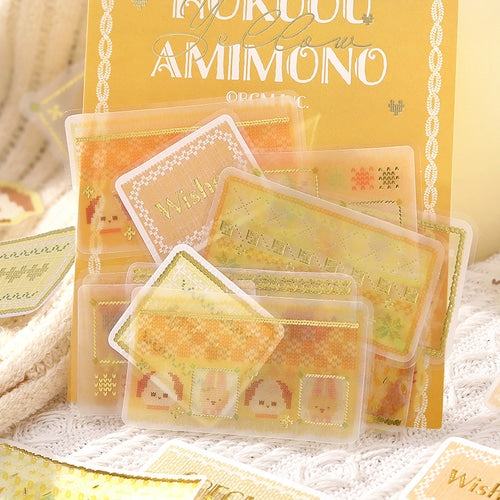 BGM Tracing Paper Flake Stickers - Scandinavian Knitting (Yellow) - Default Title by Techo Treats Stationery