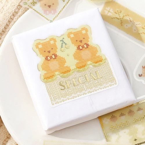 BGM Tracing Paper Flake Stickers - Scandinavian Knitting (Yellow) - Default Title by Techo Treats Stationery