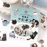 BGM Welcome Meow! Foil-stamped Flake Seal - Black Cat Cafe - Default Title by Techo Treats Stationery