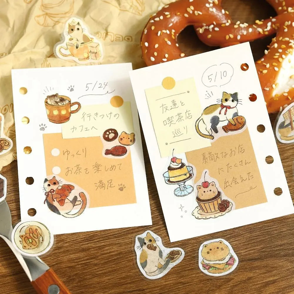 BGM Welcome Meow! Foil-stamped Flake Seal - Calico Cat Cafe - Default Title by Techo Treats Stationery