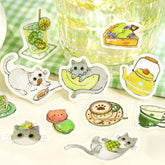 BGM Welcome Meow! Foil-stamped Flake Seal - Gray Cat Cafe - Default Title by Techo Treats Stationery