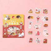 BGM Welcome Meow! Foil-stamped Flake Seal - White Cat Cafe - Default Title by Techo Treats Stationery