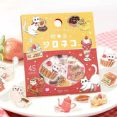 BGM Welcome Meow! Foil-stamped Flake Seal - White Cat Cafe - Default Title by Techo Treats Stationery