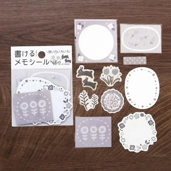 BGM Writable Memo Stickers - Gray - Default Title by Techo Treats Stationery