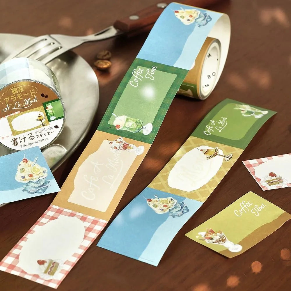 BGM Writable Roll Sticker - Cafe A La Mode - Default Title by Techo Treats Stationery