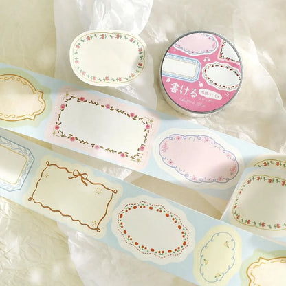 BGM Writable Roll Sticker - Flower Frame - Default Title by Techo Treats Stationery