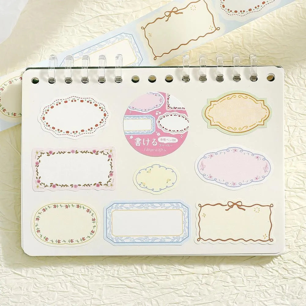 BGM Writable Roll Sticker - Flower Frame - Default Title by Techo Treats Stationery