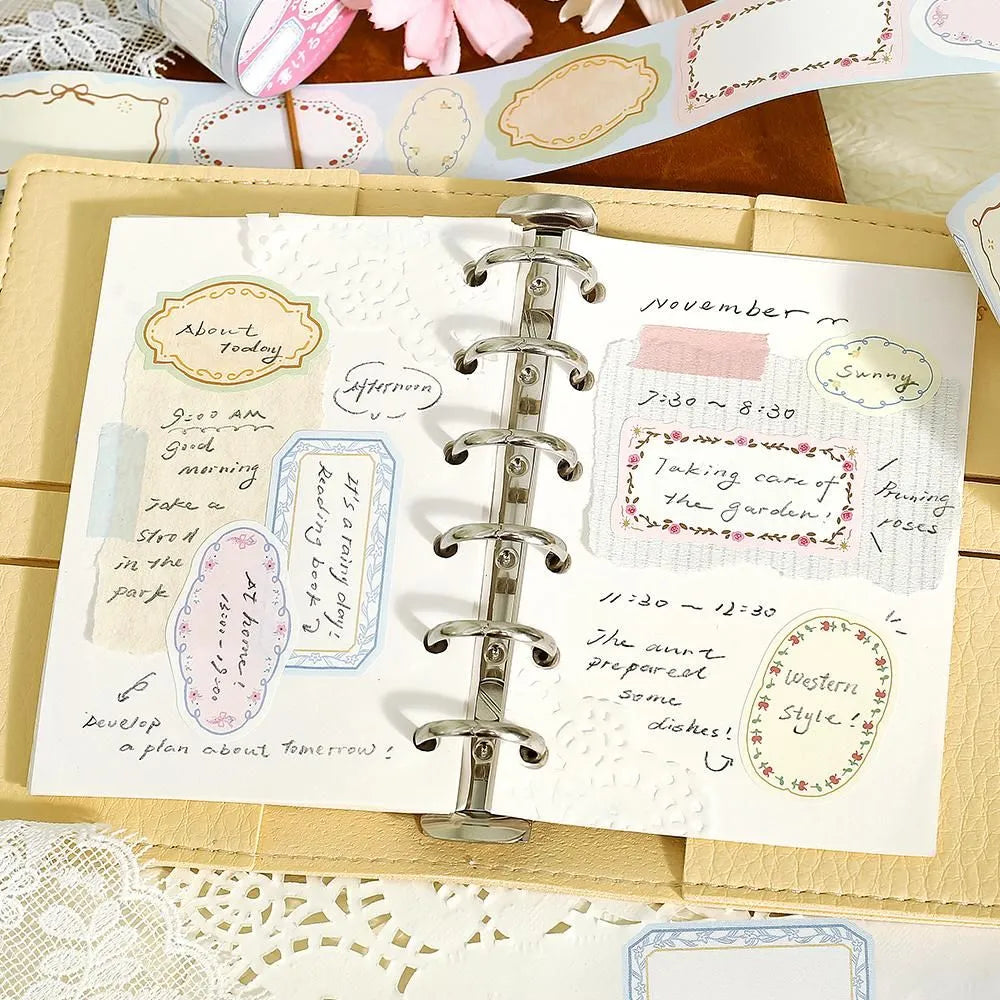 BGM Writable Roll Sticker - Flower Frame - Default Title by Techo Treats Stationery