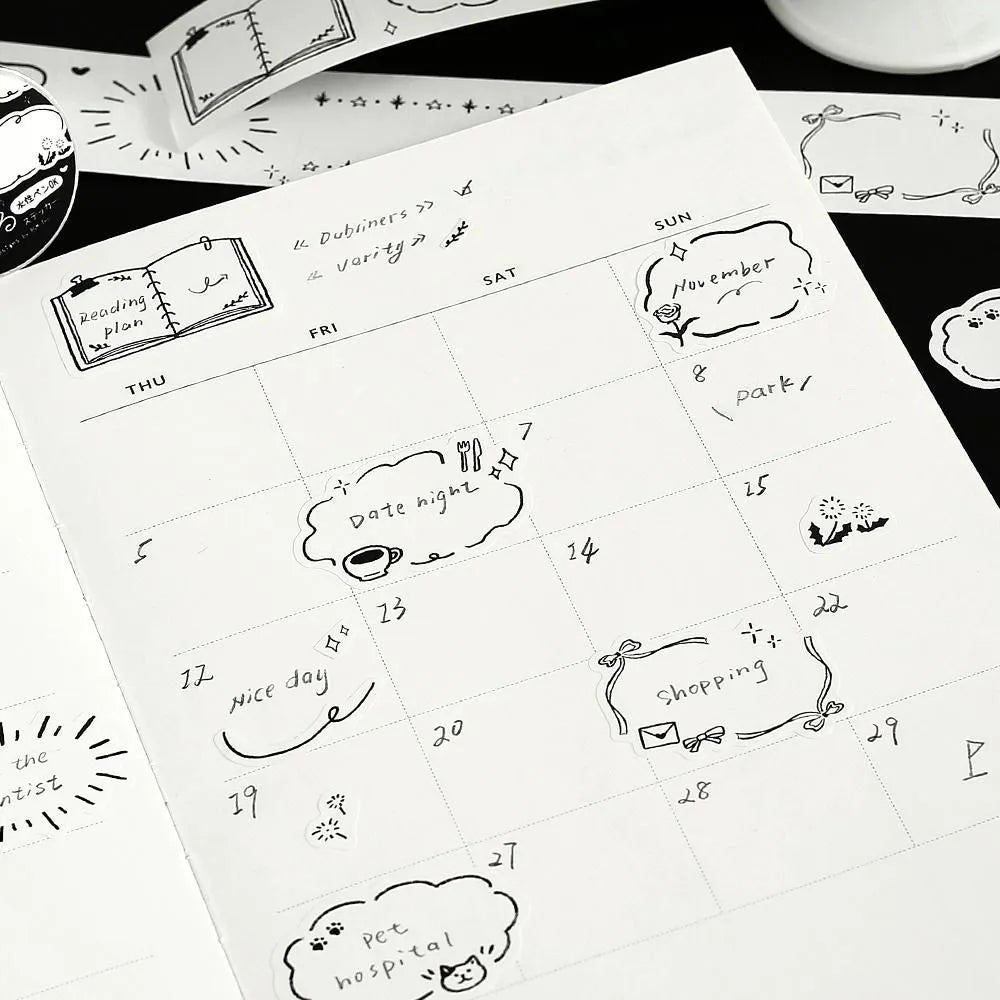 BGM Writable Roll Sticker - Sketches - Default Title by Techo Treats Stationery