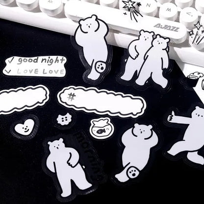 BGM YURUKU IKO-YO Mixed Flake Seal - Bear Cafe - Default Title by Techo Treats Stationery