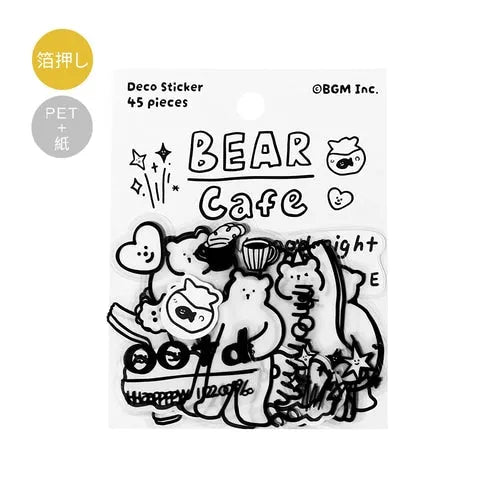 BGM YURUKU IKO-YO Mixed Flake Seal - Bear Cafe - Default Title by Techo Treats Stationery
