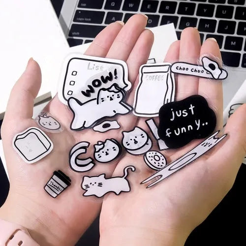 BGM YURUKU IKO-YO Mixed Flake Seal - Cute Meow - Default Title by Techo Treats Stationery