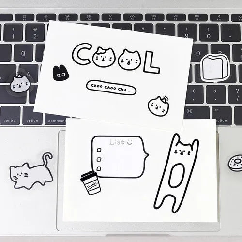 BGM YURUKU IKO-YO Mixed Flake Seal - Cute Meow - Default Title by Techo Treats Stationery