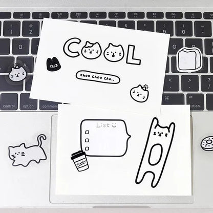 BGM YURUKU IKO-YO Mixed Flake Seal - Cute Meow - Default Title by Techo Treats Stationery