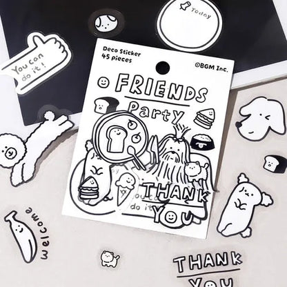 BGM YURUKU IKO-YO Mixed Flake Seal - Friends Party - Default Title by Techo Treats Stationery