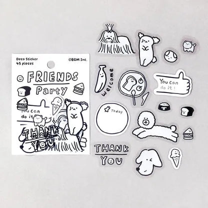 BGM YURUKU IKO-YO Mixed Flake Seal - Friends Party - Default Title by Techo Treats Stationery
