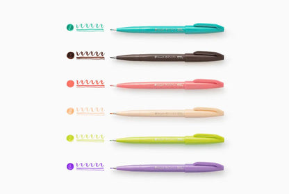 Brush Touch Sign Pen (Water-based) - Series 3 (6 colors) - Techo Treats