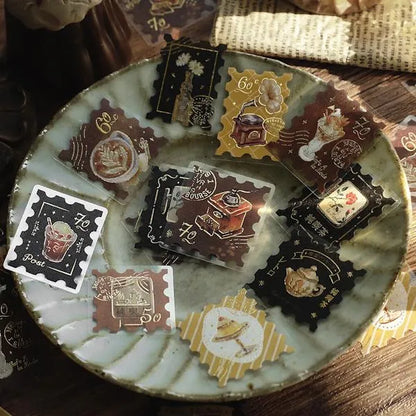 Cafe A La Mode Post Office Foil-stamped Flake Seal - Brown - Techo Treats