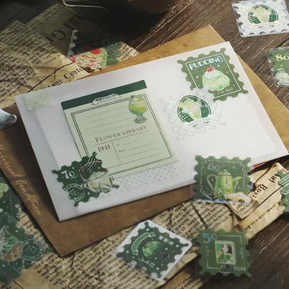Cafe A La Mode Post Office Foil-stamped Flake Seal - Green - Techo Treats