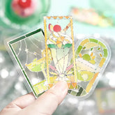 Cafe A La Mode Stained Glass Foil-stamped Clear Sticker - Green - Techo Treats