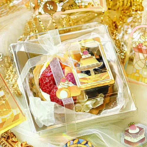 Cafe A La Mode Stained Glass Foil-stamped Clear Sticker - Yellow - Techo Treats