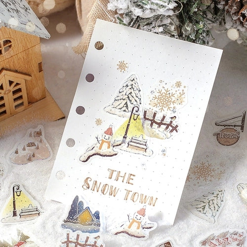 Cafe A La Mode Winter Limited Foil-stamped Flake Seal - Snowy Town - Techo Treats