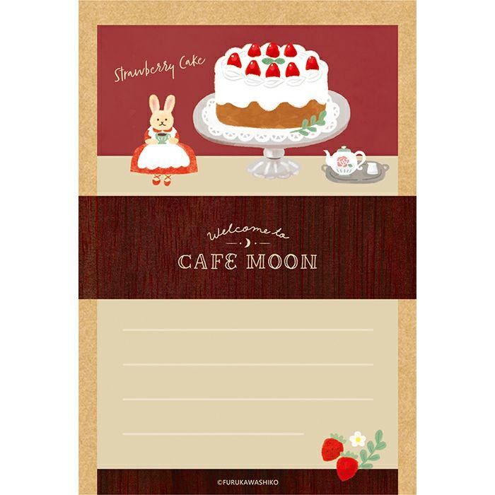 Cafe Moon Mini Letter Set - Cake - Furukawa Shiko - Default Title by Techo Treats Stationery