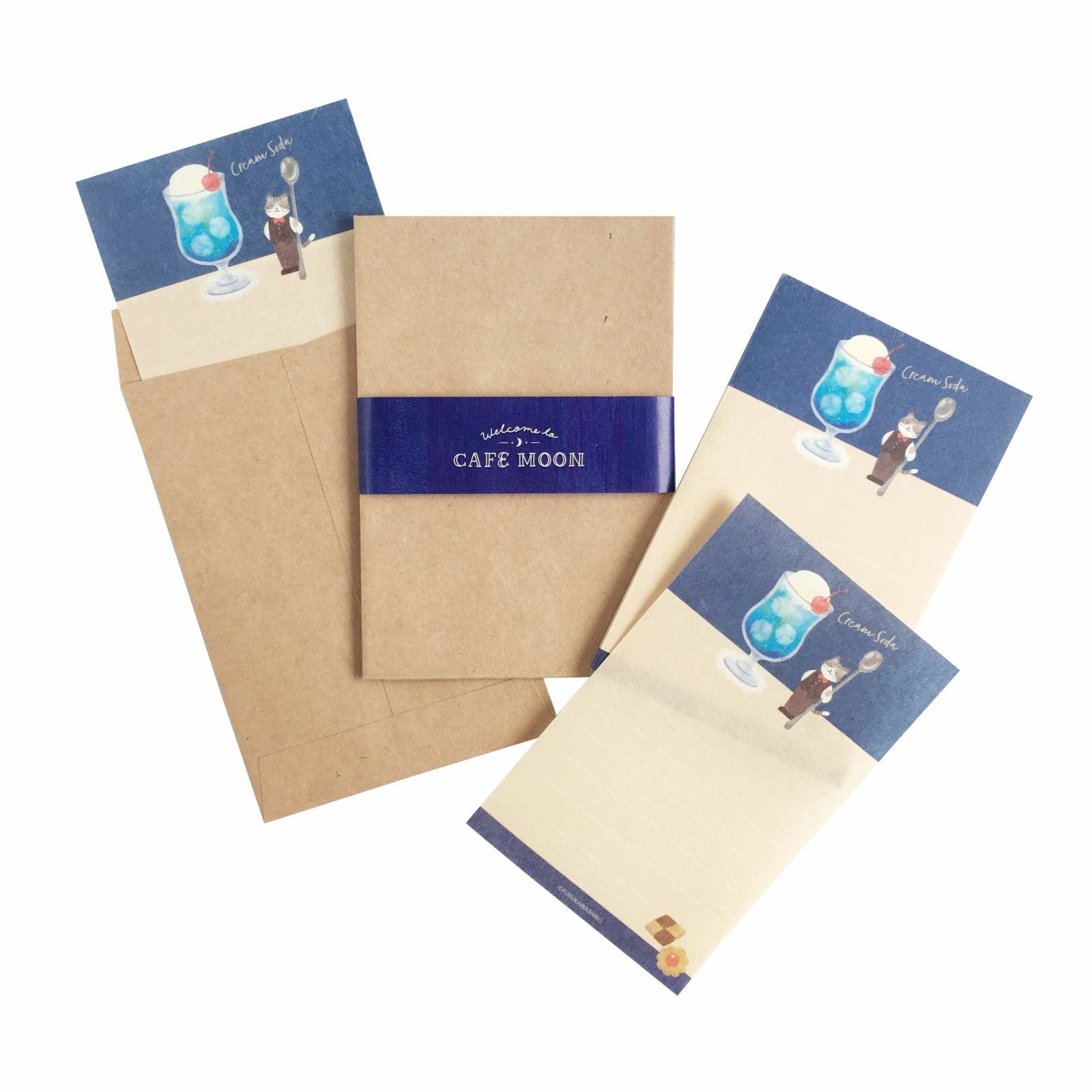 Cafe Moon Mini Letter Set - Cream Soda - Furukawa Shiko - Default Title by Techo Treats Stationery