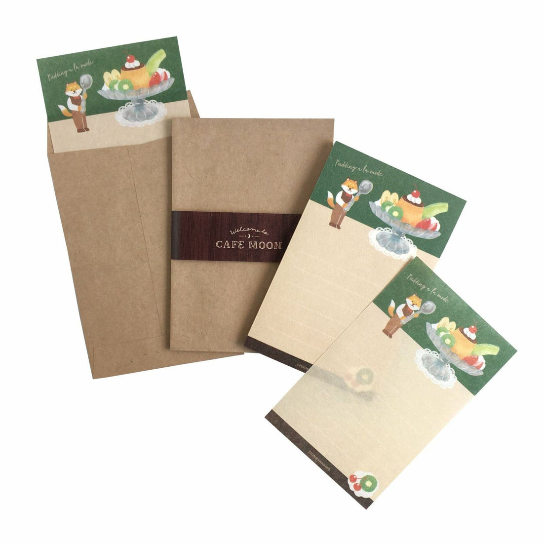 Cafe Moon Mini Letter Set - Pudding - Furukawa Shiko - Default Title by Techo Treats Stationery