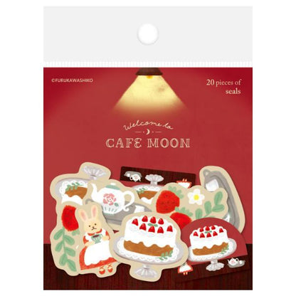 Cafe Moon Washi Flake Stickers - Cake - Furukawa Shiko - Default Title by Techo Treats Stationery