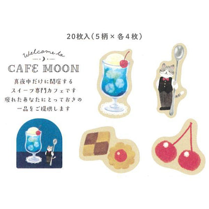 Cafe Moon Washi Flake Stickers - Cream Soda - Furukawa Shiko - Default Title by Techo Treats Stationery