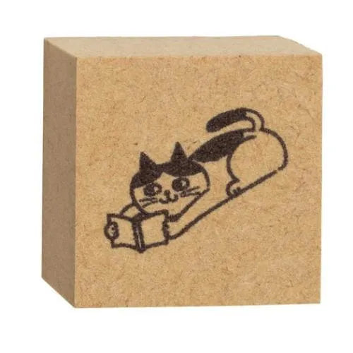 Cat Life Rubber Stamp - Reading - Techo Treats