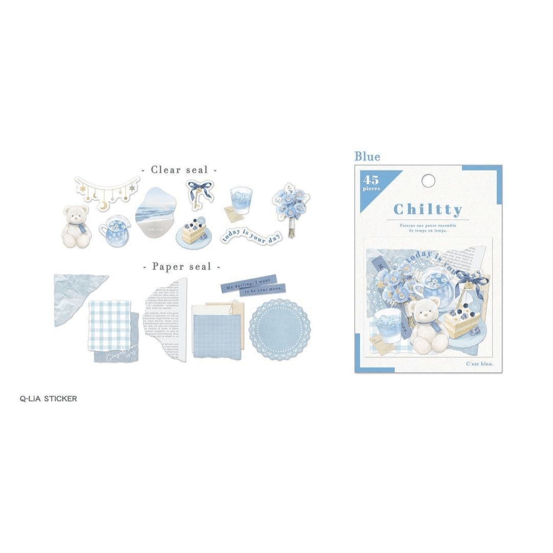 Chiltty Flake Stickers - Blue - Techo Treats