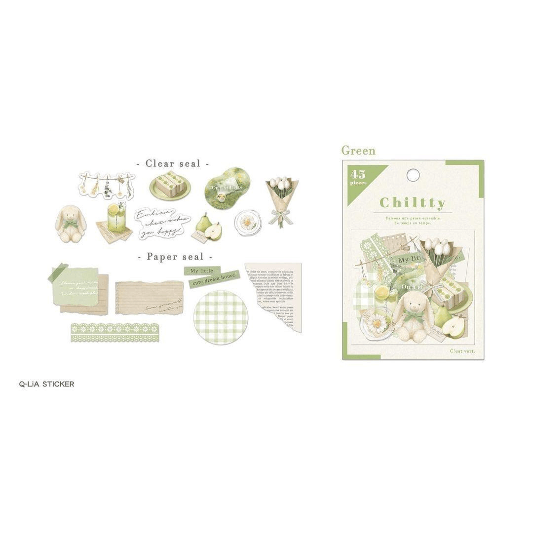 Chiltty Flake Stickers - Green - Techo Treats
