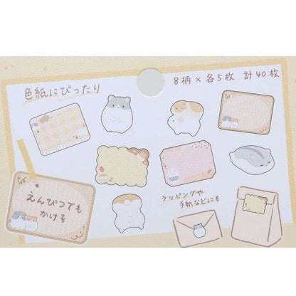 Chirunimaru Flake Stickers - Hamster - KAMIO JAPAN - Default Title by Techo Treats Stationery