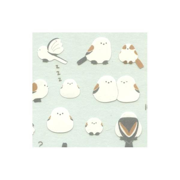 Chirunimaru Sticker - Shimaenaga Long-tailed Tit - KAMIO JAPAN - Default Title by Techo Treats Stationery