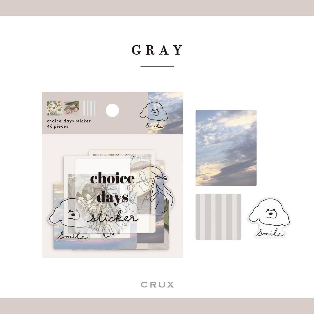 choice days Flake Stickers - Gray - Techo Treats