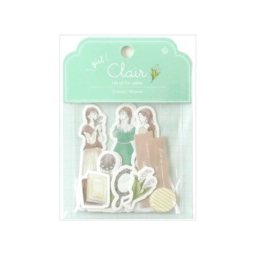 Clair Seal Girl Flake Stickers - Lily of the Valley - Techo Treats