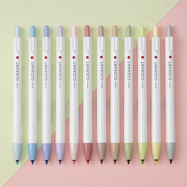 CLiCKART Water-based Marker - 2022 Pastel Colors (12 colors) - Techo Treats