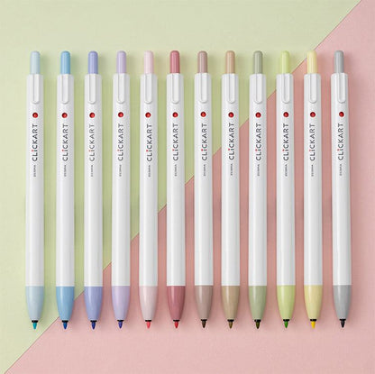 CLiCKART Water-based Marker - 2022 Pastel Colors (12 colors) - Techo Treats